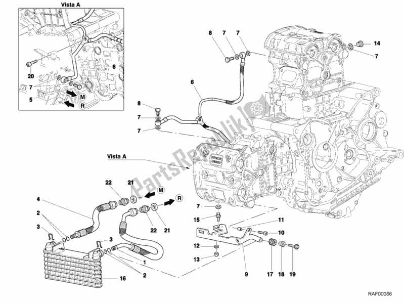 Tutte le parti per il Radiatore Dell'olio del Ducati Superbike 998 R 2002